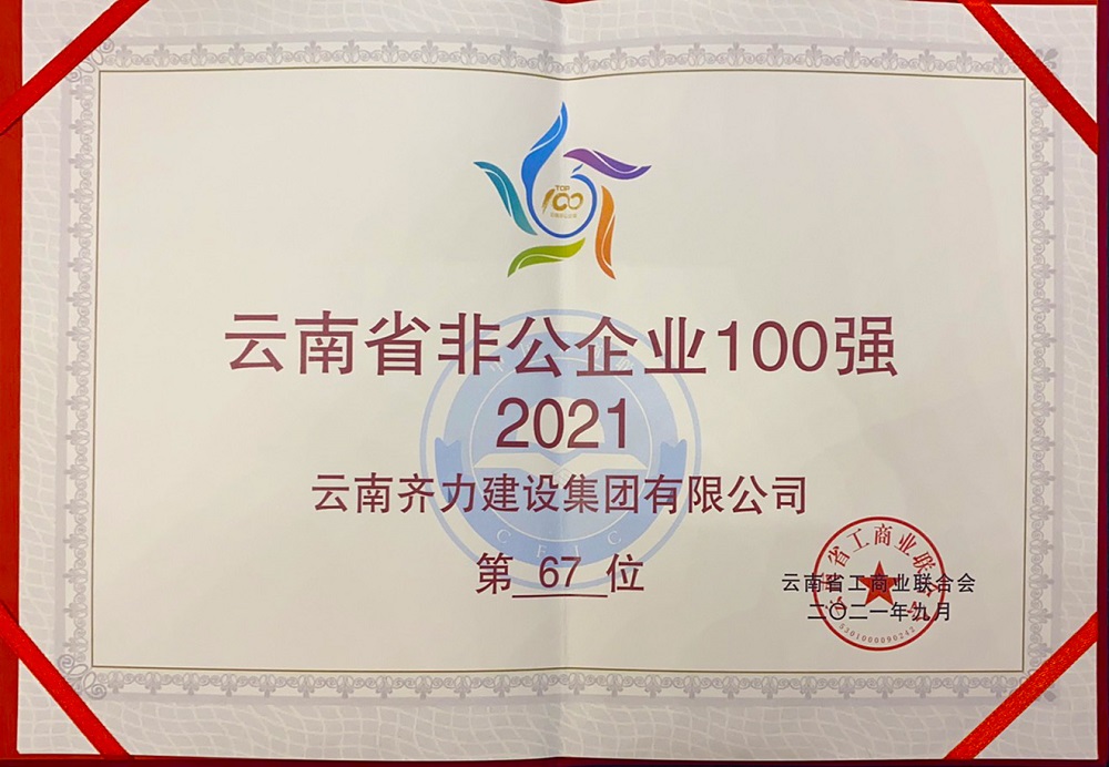 2021年云南省非公企業(yè)100強(qiáng)